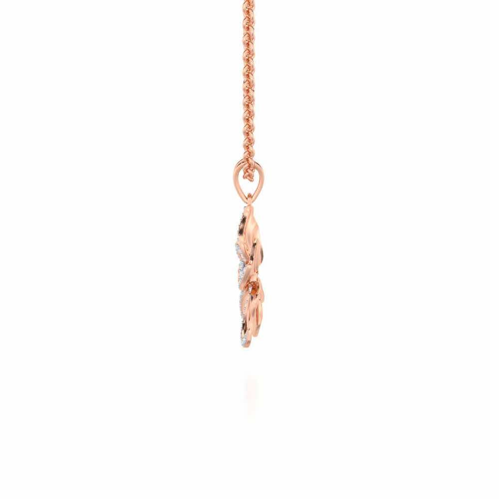 Lustrous Bloom Silver Pendant - Rose Gold - Image 4