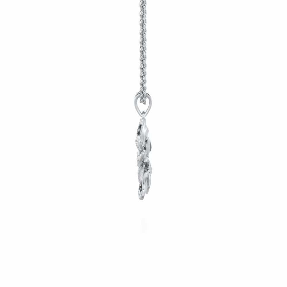 Lustrous Bloom Silver Pendant - White Gold - Image 4