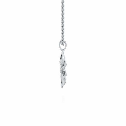 Lustrous Bloom Silver Pendant - White Gold - Image 4