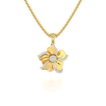 Lustrous Bloom Silver Pendant - Yellow Gold - Image 1