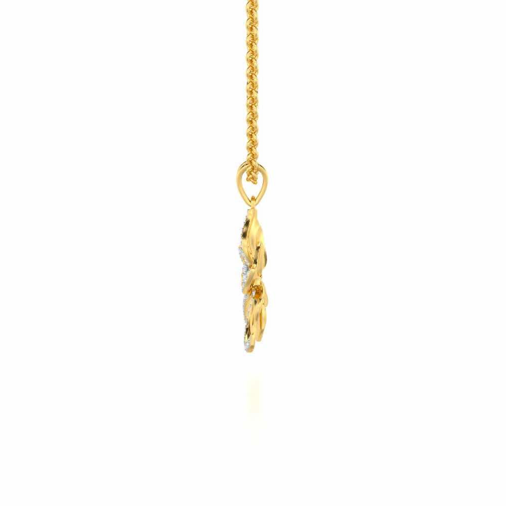 Lustrous Bloom Silver Pendant - Yellow Gold - Image 4