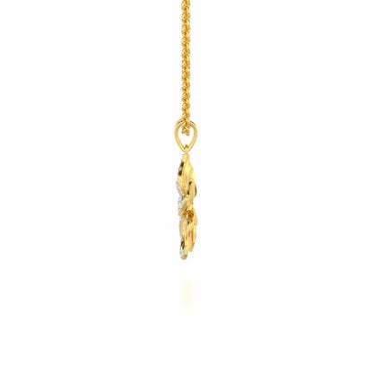 Lustrous Bloom Silver Pendant - Yellow Gold - Image 4