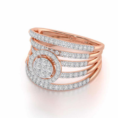 Lustrous Lace Silver Ring - Rose Gold - Image 2