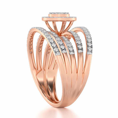 Lustrous Lace Silver Ring - Rose Gold - Image 3