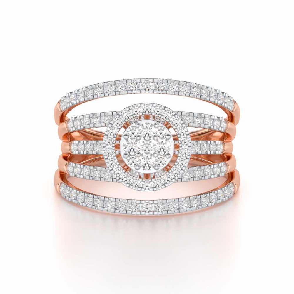 Lustrous Lace Silver Ring - Rose Gold - Image 4