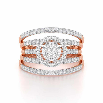 Lustrous Lace Silver Ring - Rose Gold - Image 4