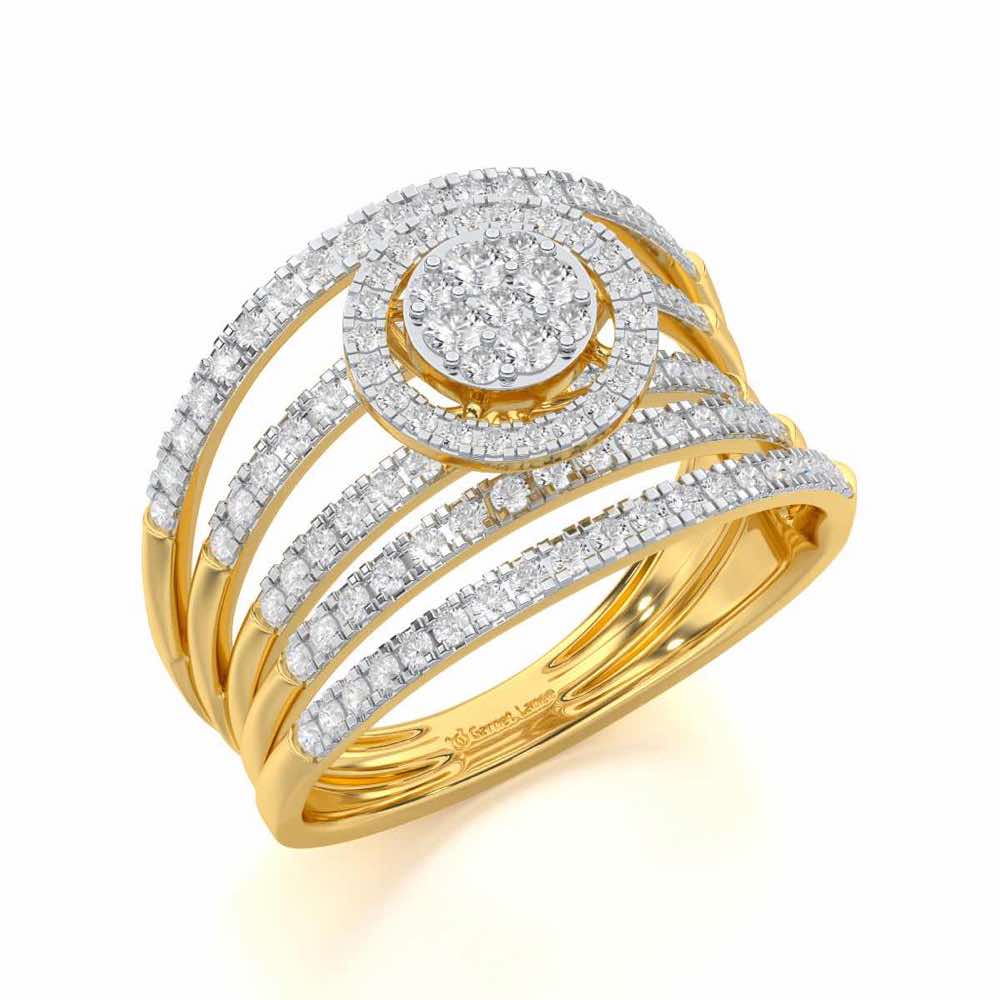 Lustrous Lace Silver Ring - Yellow Gold - Image 1