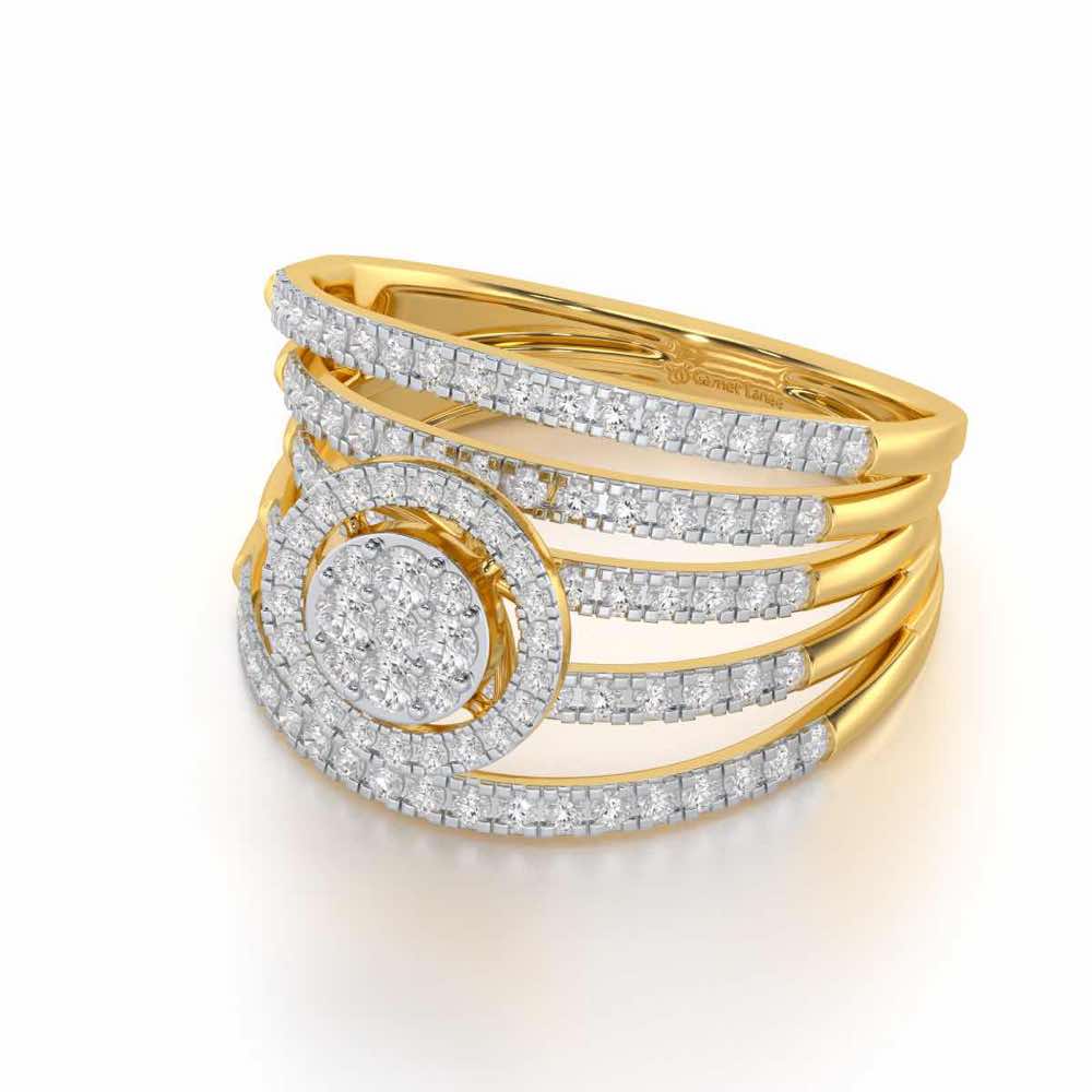 Lustrous Lace Silver Ring - Yellow Gold - Image 2