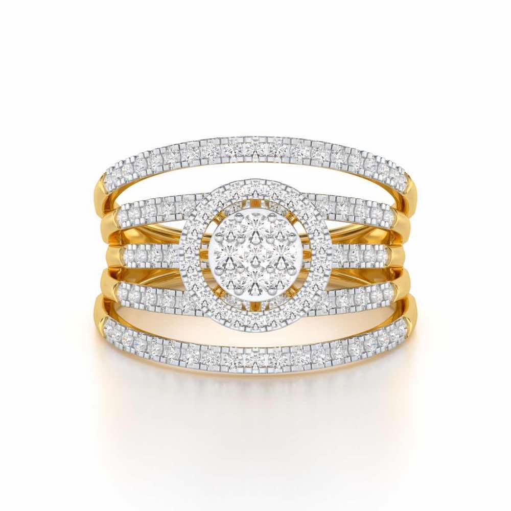 Lustrous Lace Silver Ring - Yellow Gold - Image 4
