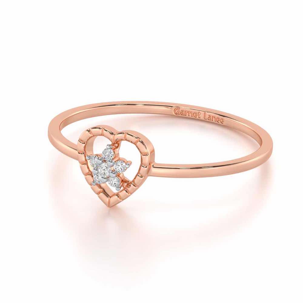 Lustrous Love Silver Ring - Rose Gold - Image 2