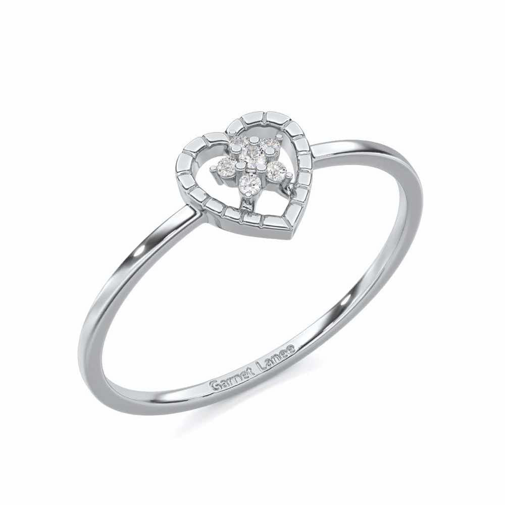 Lustrous Love Silver Ring - White Gold - Image 1