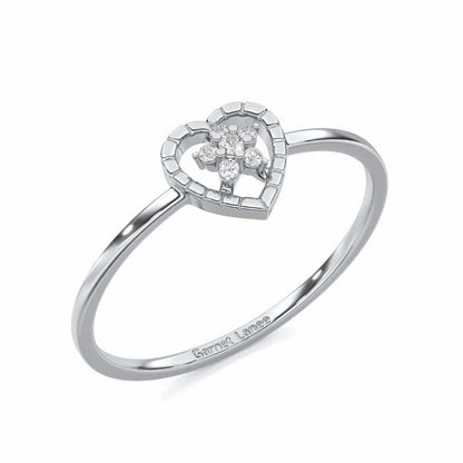 Lustrous Love Silver Ring - White Gold - Image 1