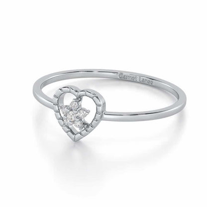 Lustrous Love Silver Ring - White Gold - Image 2