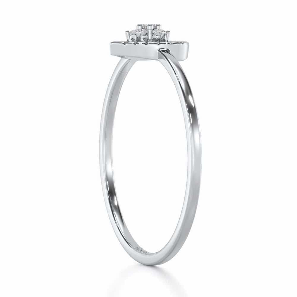 Lustrous Love Silver Ring - White Gold - Image 3