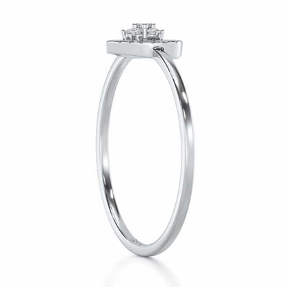 Lustrous Love Silver Ring - White Gold - Image 3