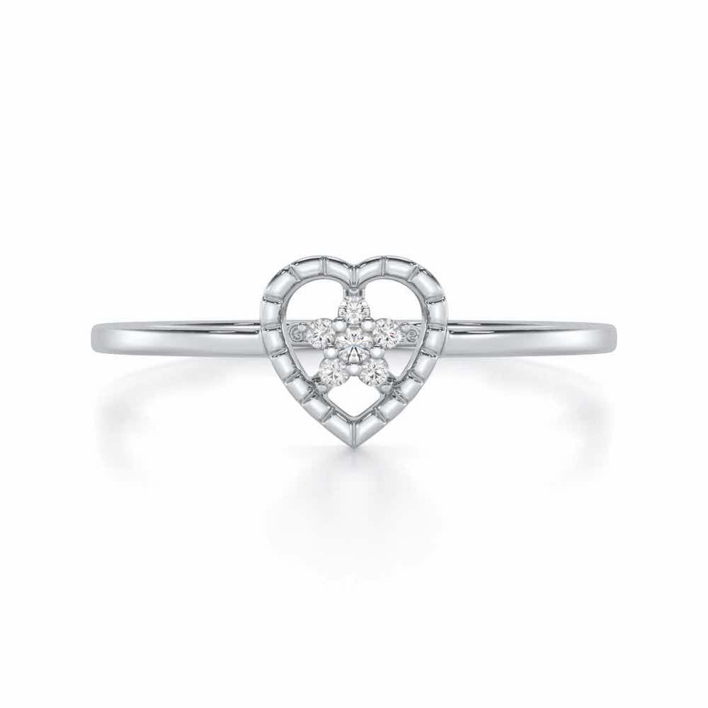 Lustrous Love Silver Ring - White Gold - Image 4