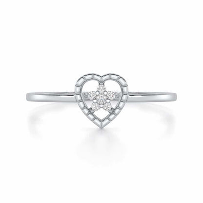 Lustrous Love Silver Ring - White Gold - Image 4