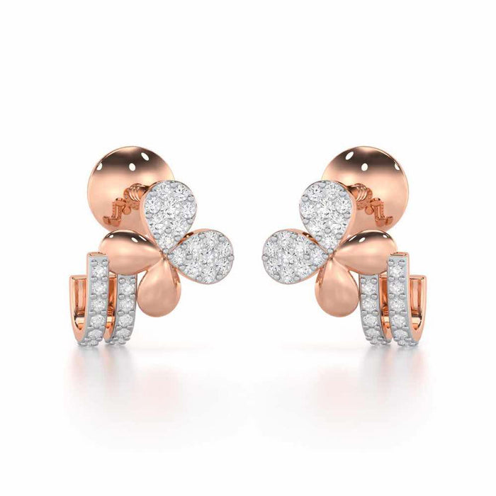 Lustrous Luminary Silver Stud Earrings - Rose Gold - Image 1