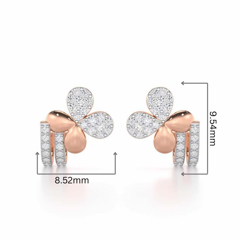 Lustrous Luminary Silver Stud Earrings - Rose Gold - Image 2