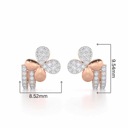 Lustrous Luminary Silver Stud Earrings - Rose Gold - Image 2
