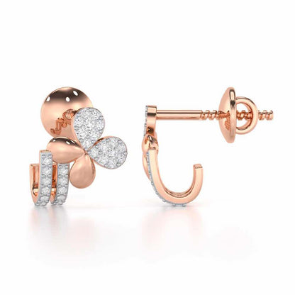 Lustrous Luminary Silver Stud Earrings - Rose Gold - Image 4