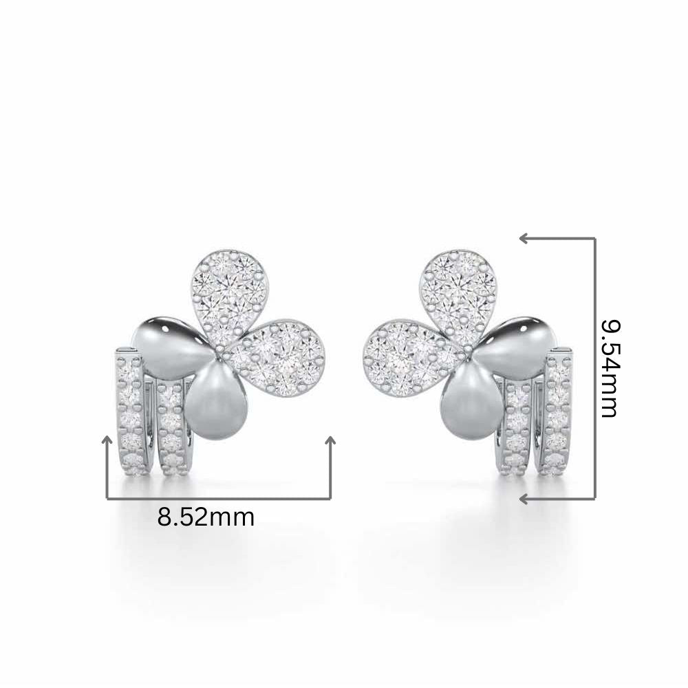 Lustrous Luminary Silver Stud Earrings - White Gold - Image 2