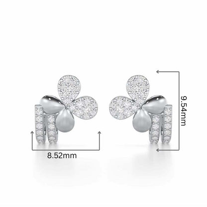 Lustrous Luminary Silver Stud Earrings - White Gold - Image 2