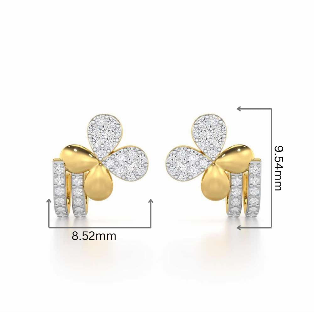 Lustrous Luminary Silver Stud Earrings - Yellow Gold - Image 2