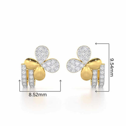 Lustrous Luminary Silver Stud Earrings - Yellow Gold - Image 2
