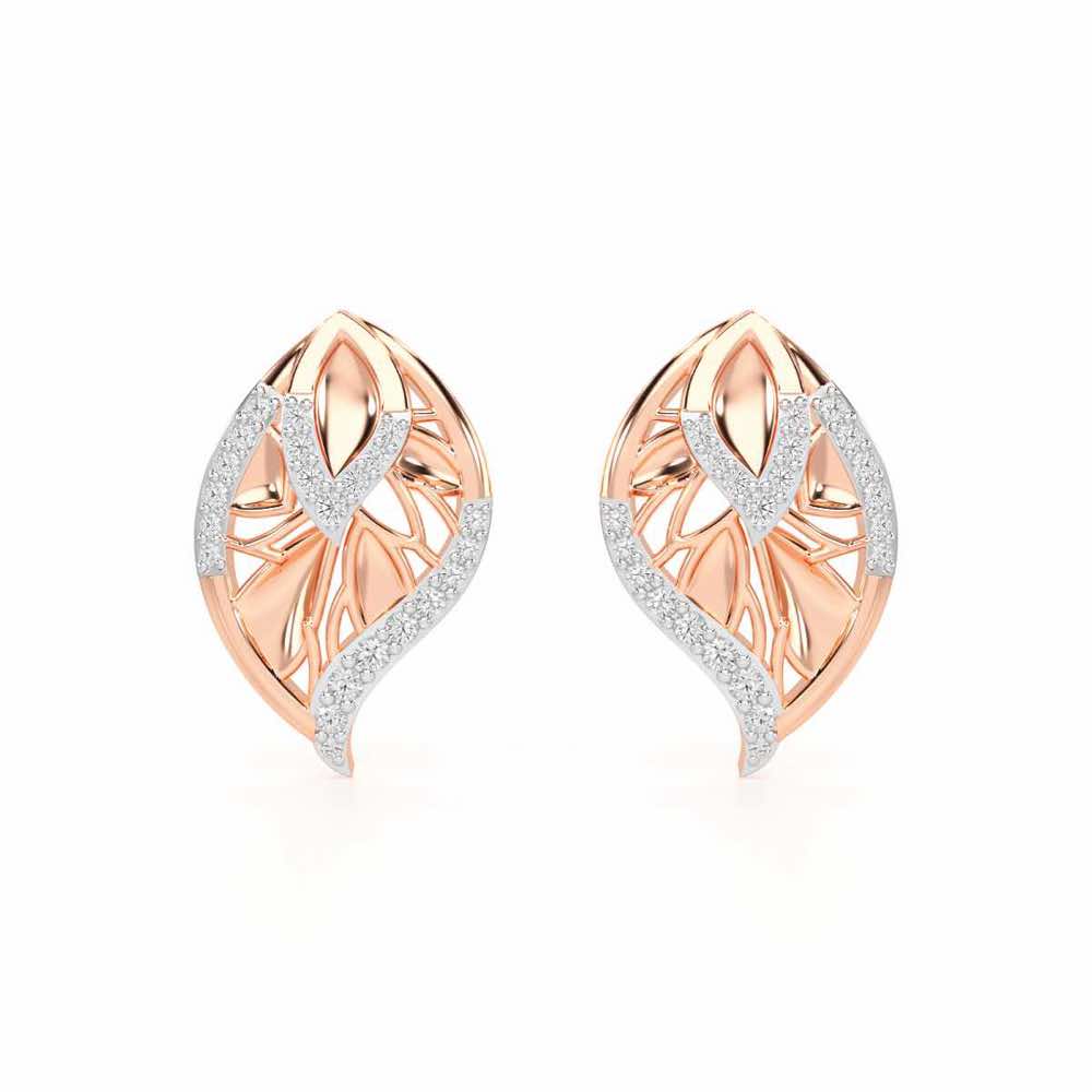Lustrous Twilight Silver Earrings - Rose Gold - Image 1