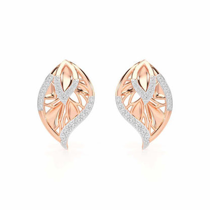 Lustrous Twilight Silver Earrings - Rose Gold - Image 1