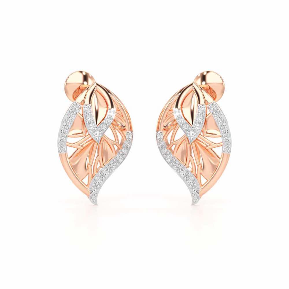 Lustrous Twilight Silver Earrings - Rose Gold - Image 2