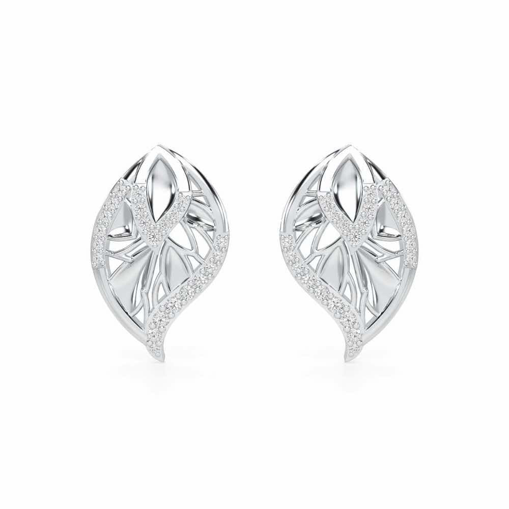 Lustrous Twilight Silver Earrings - White Gold - Image 1
