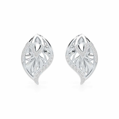 Lustrous Twilight Silver Earrings - White Gold - Image 1