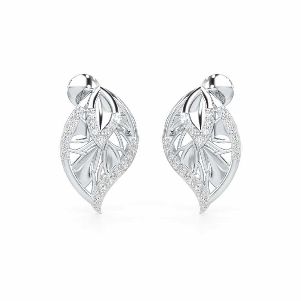 Lustrous Twilight Silver Earrings - White Gold - Image 2