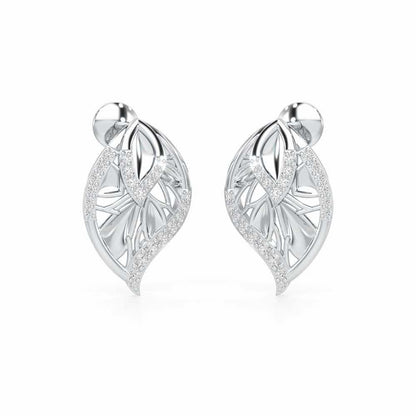 Lustrous Twilight Silver Earrings - White Gold - Image 2
