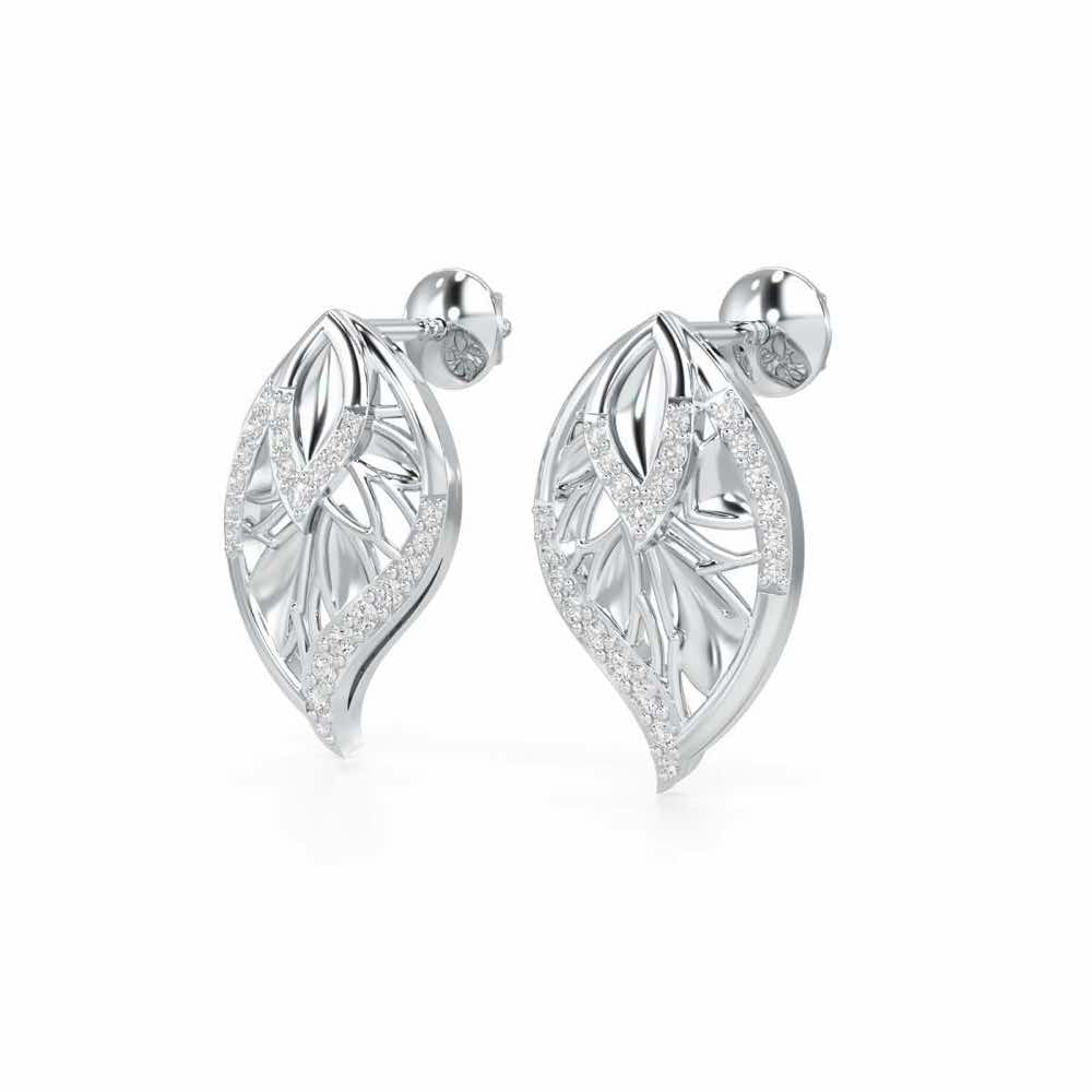 Lustrous Twilight Silver Earrings - White Gold - Image 3