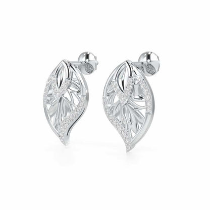 Lustrous Twilight Silver Earrings - White Gold - Image 3