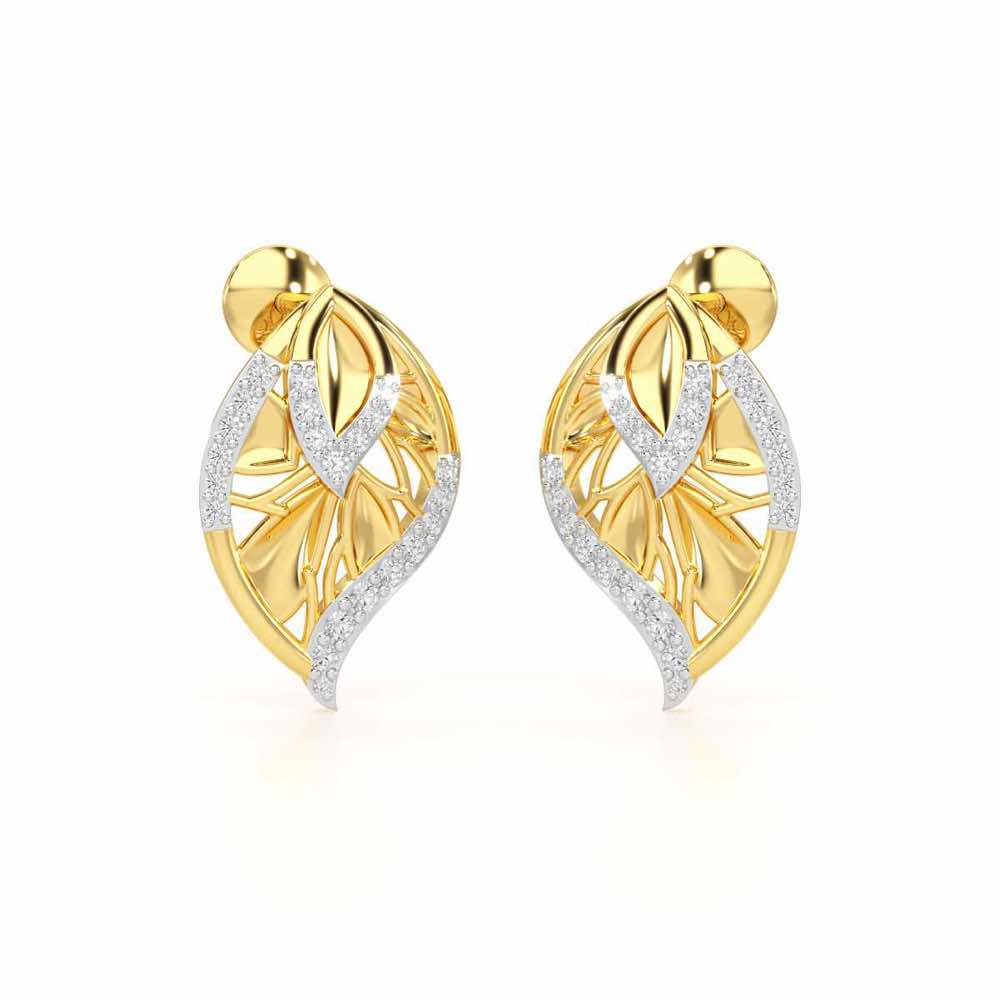 Lustrous Twilight Silver Earrings - Yellow Gold - Image 2