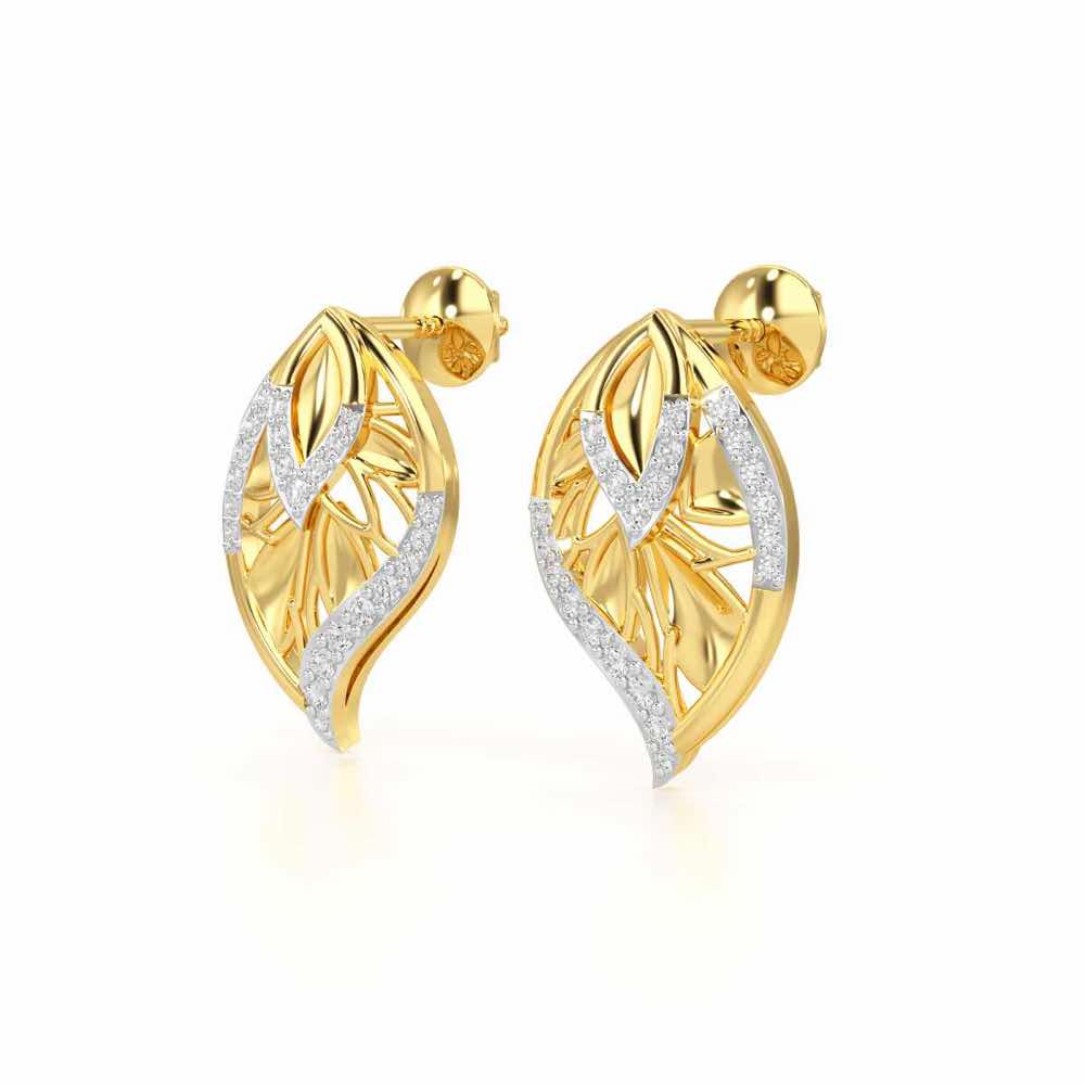 Lustrous Twilight Silver Earrings - Yellow Gold - Image 3