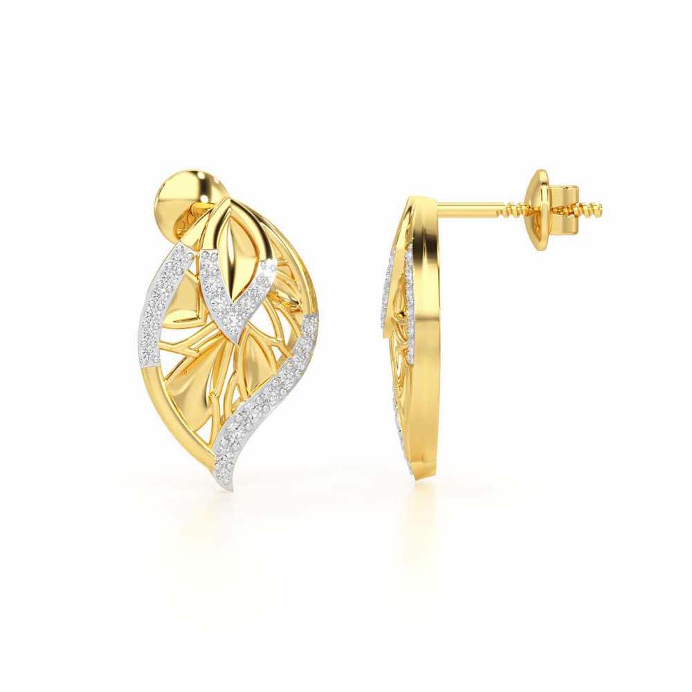 Lustrous Twilight Silver Earrings - Yellow Gold - Image 4