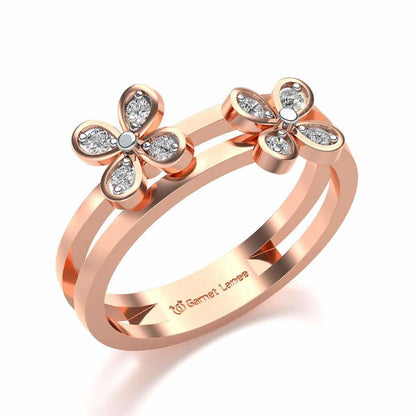 Luv-flora Silver Ring - Rose Gold - Image 1
