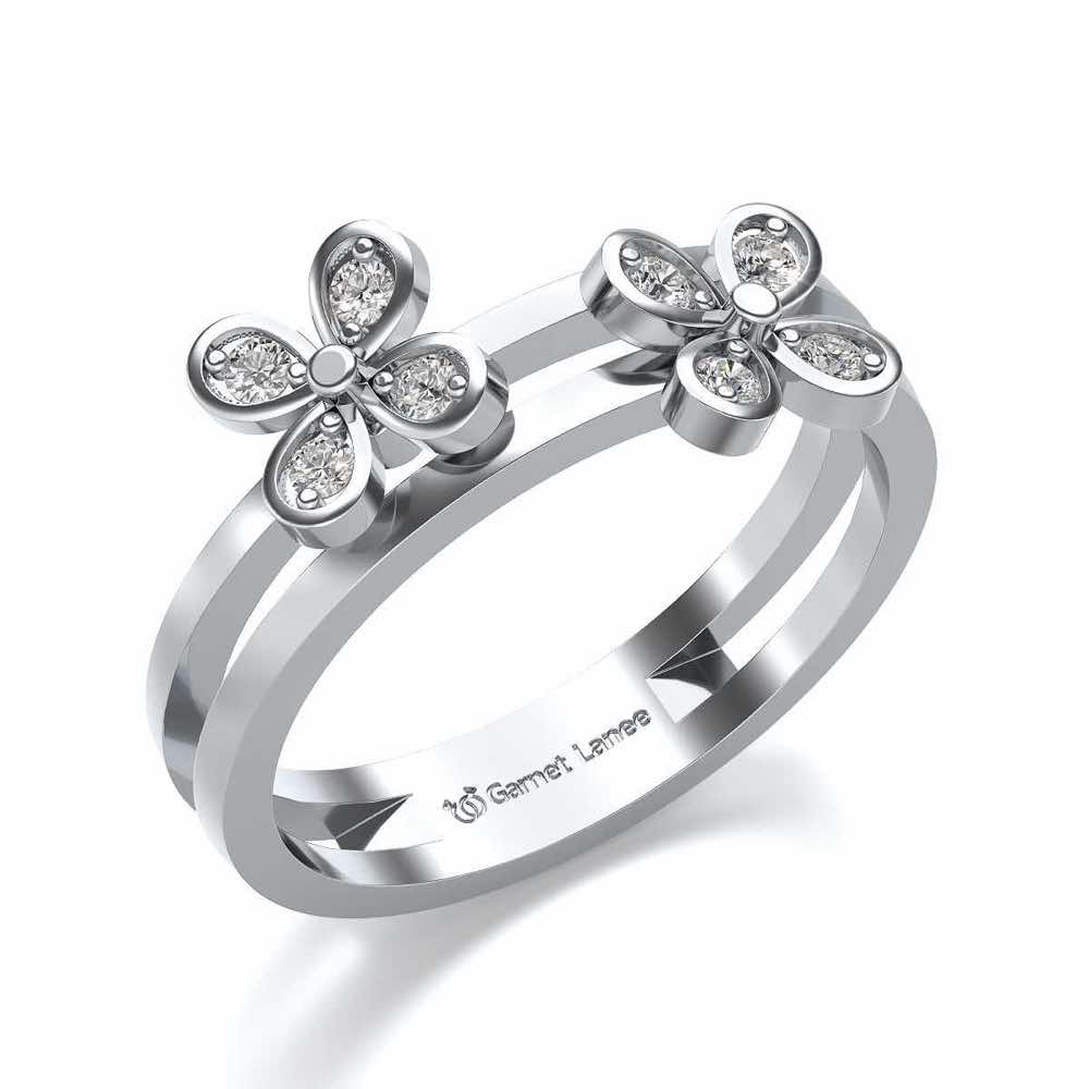 Luv-flora Silver Ring - White Gold - Image 1