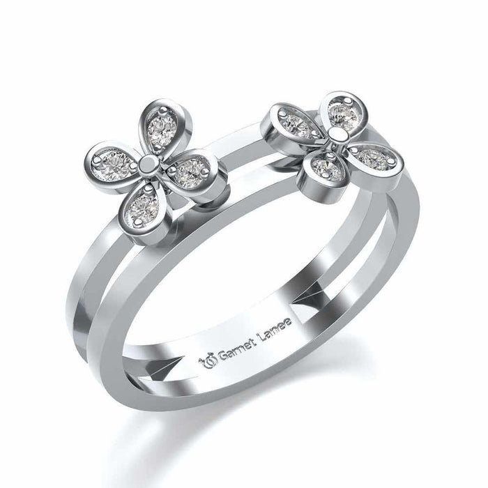 Luv-flora Silver Ring - White Gold - Image 1