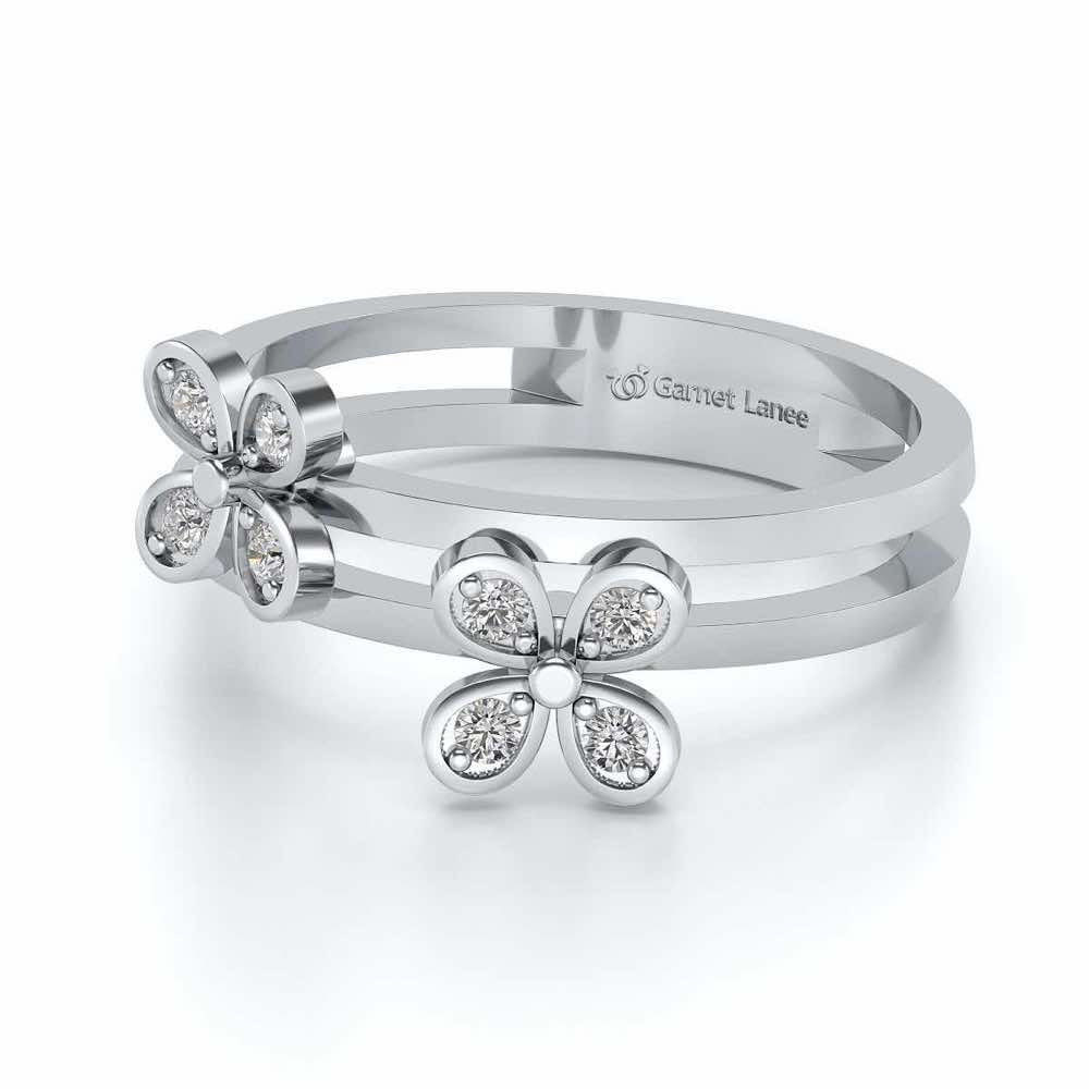 Luv-flora Silver Ring - White Gold - Image 2
