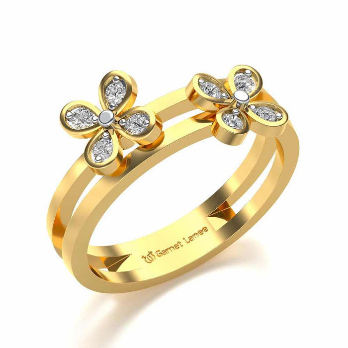 Luv-flora Silver Ring - Yellow Gold - Image 1