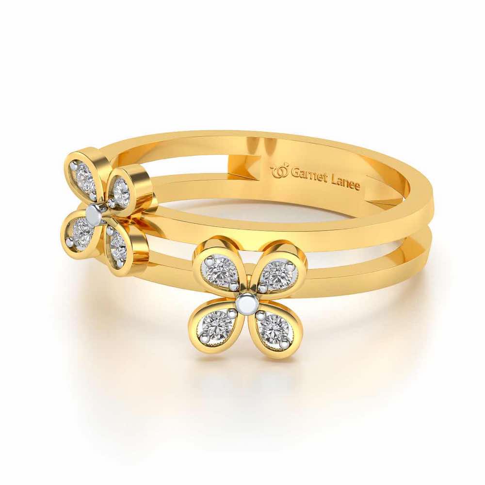 Luv-flora Silver Ring - Yellow Gold - Image 2