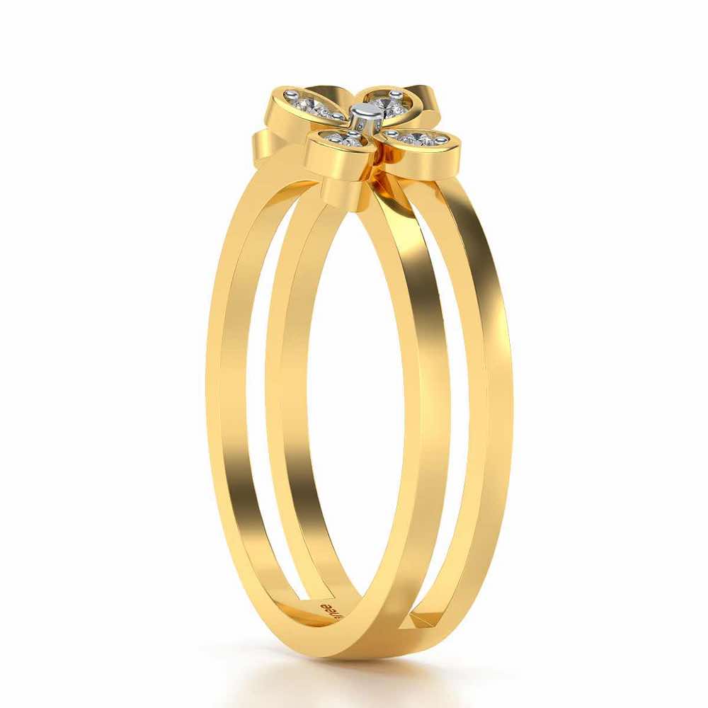 Luv-flora Silver Ring - Yellow Gold - Image 3