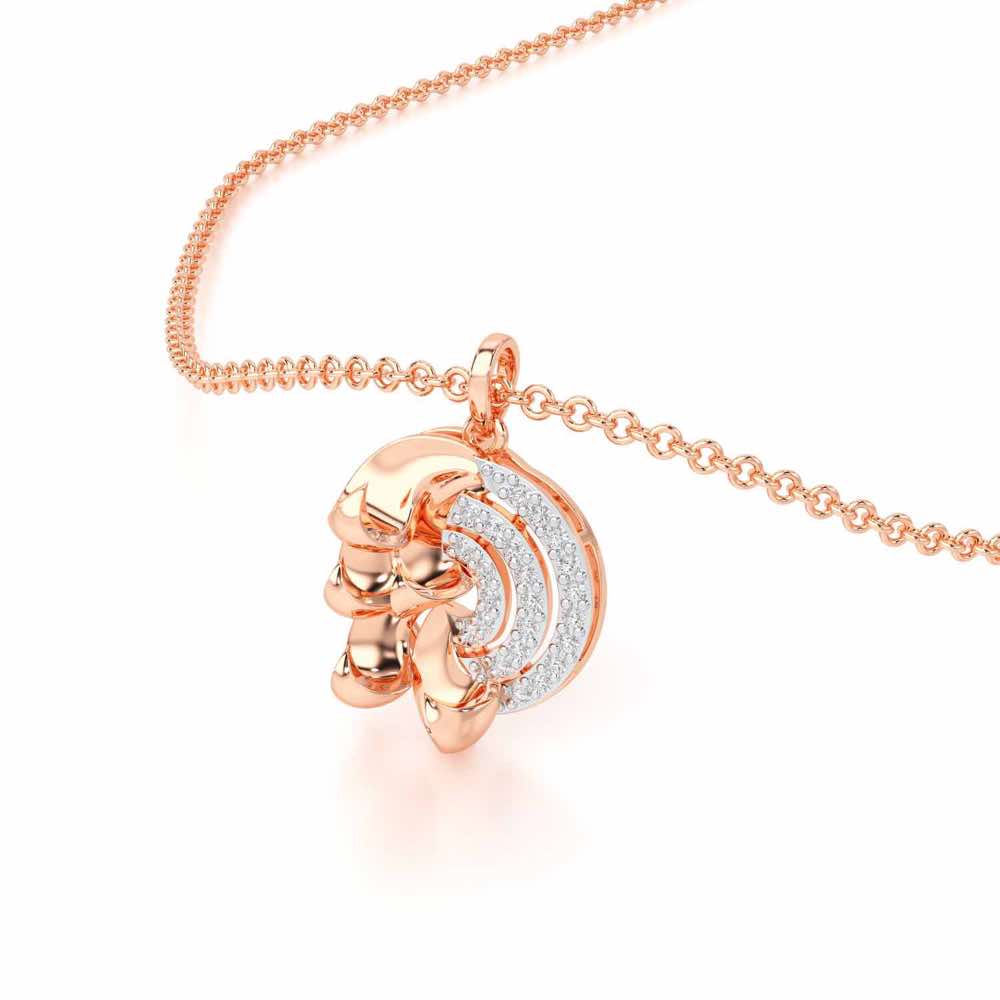 Luxe Charm Silver Pendant - Rose Gold - Image 2