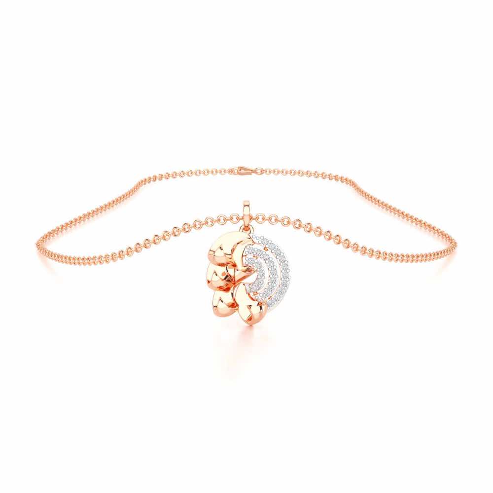 Luxe Charm Silver Pendant - Rose Gold - Image 3